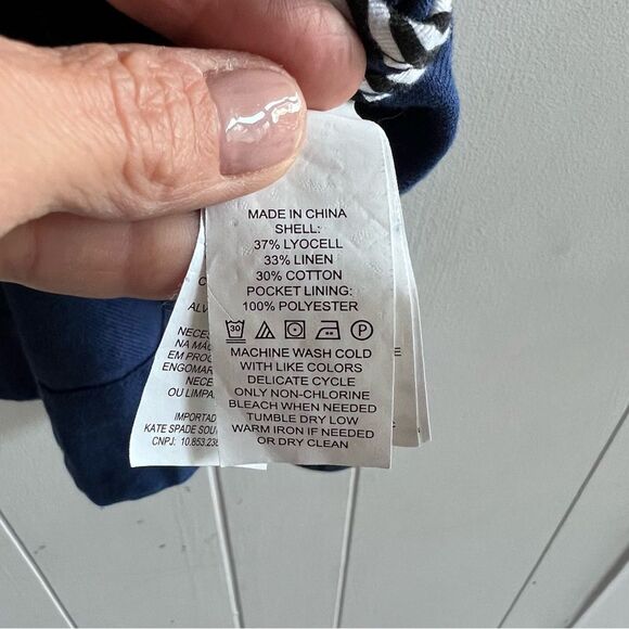 Kate Spade New York Womens Blue Broome Street Surplus Cotton Linen Jacket - Picture 6 of 12